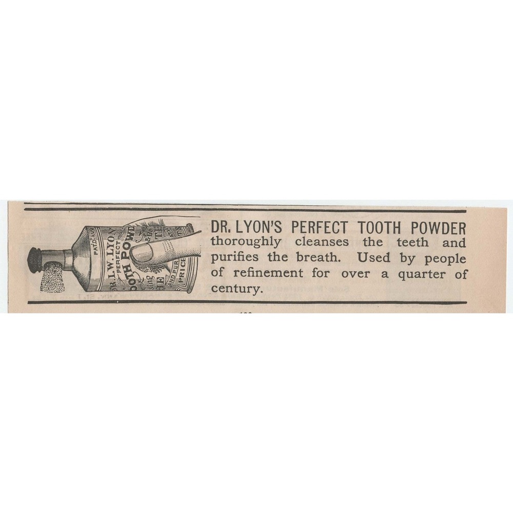 1891 Dr Lyon's Perfect Tooth Powder Antique Print Ad Victorian Dental Ephemera - Picture 1 of 1